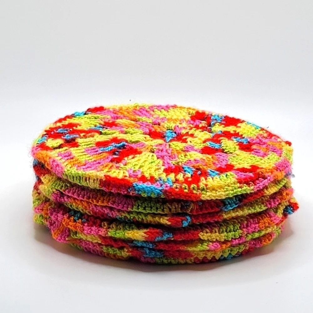 Coasters Knitted Homemade Pot Holders / Coasters Various Colors